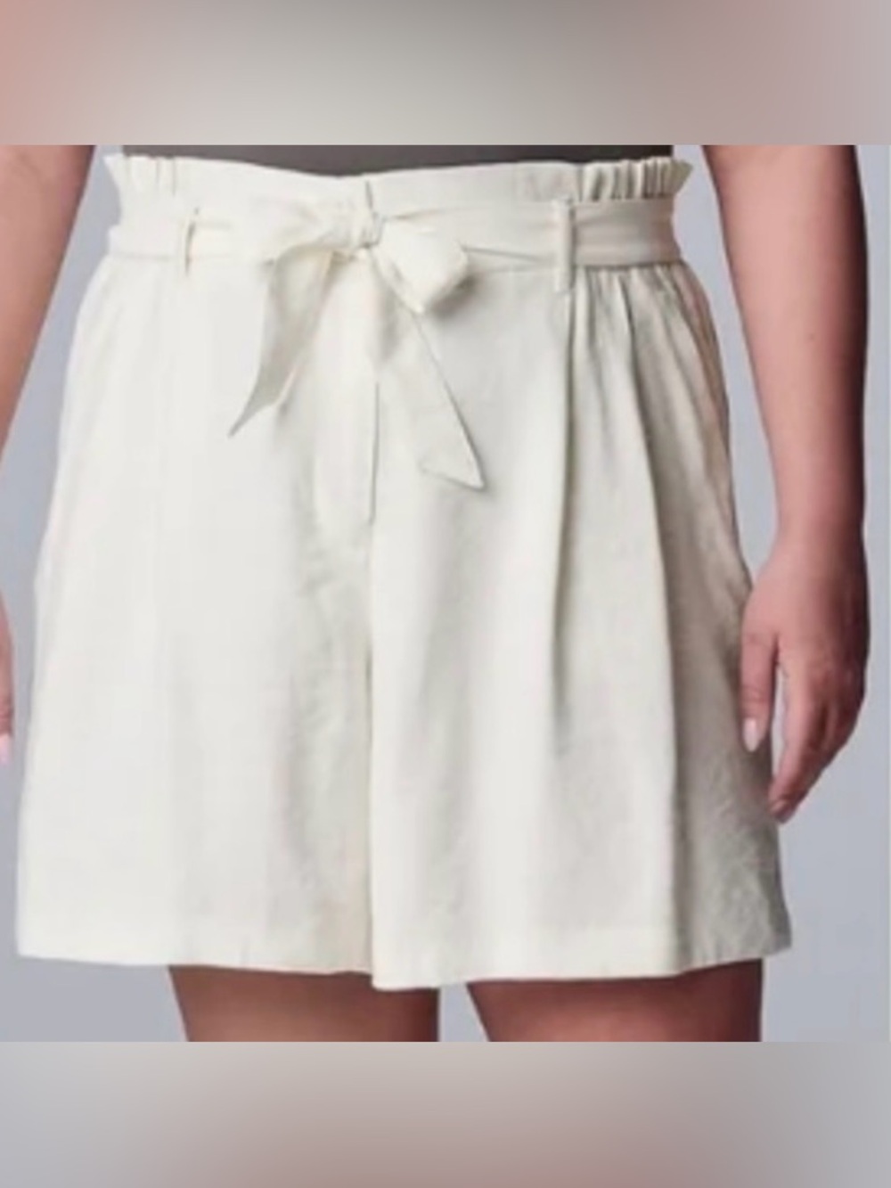 Simply Vera Vera Wang Cream Paperbag Tie-Waist Shorts